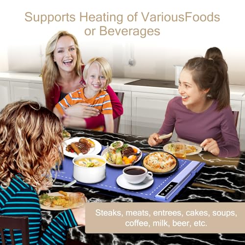 Foldable Silicone Electric Warming Tray (Blue-2pack)