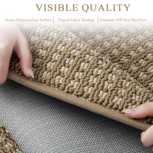 Waffle Door Mat Indoor Entrance (Beige Waffle / 32" x 20" (Rectangular))
