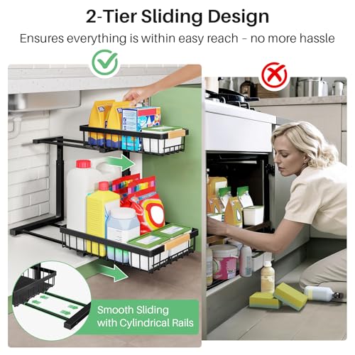 Under Sink Organizer (Black / 1 Pack)
