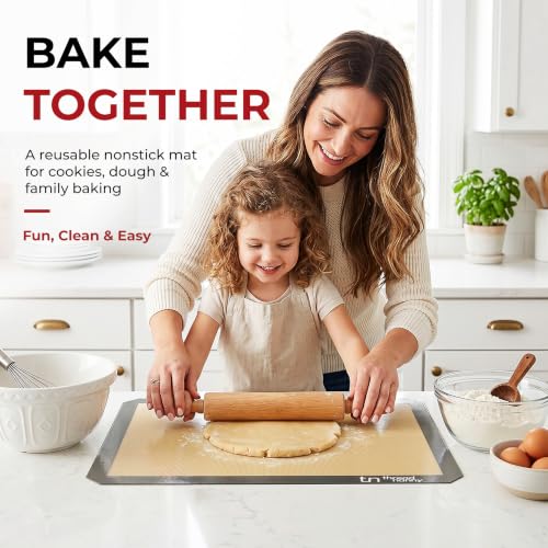 Silicone Baking Mats Half Sheet Non Stick for Oven Reusable 4 Pack (Baking Mat / 4 Half Sheets)