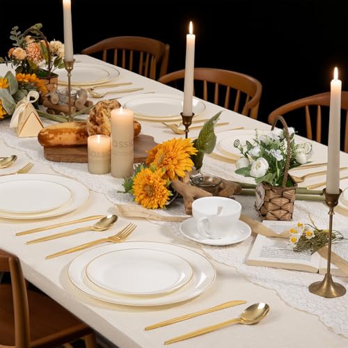 60 PCS Ivory Plastic Plates (Ivory / 60 PCS)