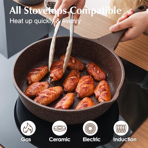 Nonstick Cookware Set 13 Pcs (Toffee Brown)