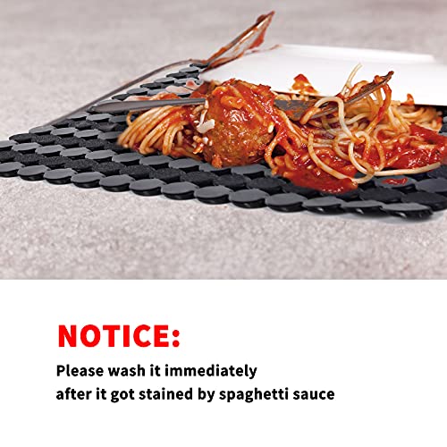 2Pack Kitchen Sink Mat for Stainless Steel (Black Translucent)