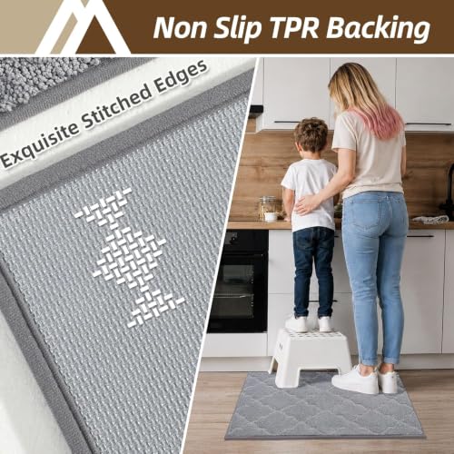 Kitchen Rugs Non Slip Washable 32"x48" (Grey / 32"X 48")