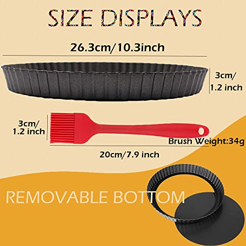 Tart Pans with Removable Bottom 10 Inch Quiche Pan (10.2 X 1.2 Inch)