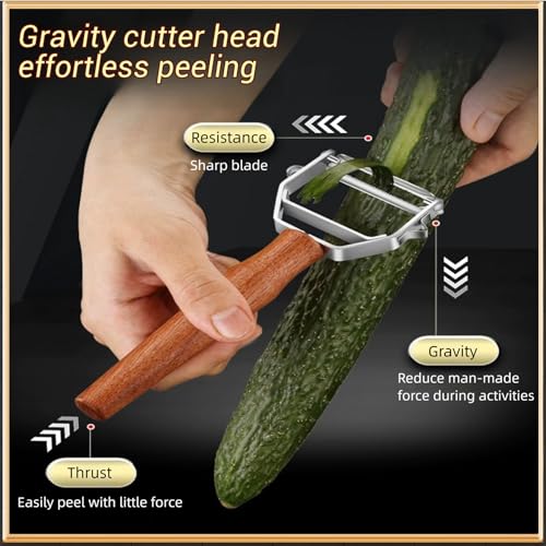 Y Shaped Vegetable Peeler Wooden Handle Stainless Steel for Fruit