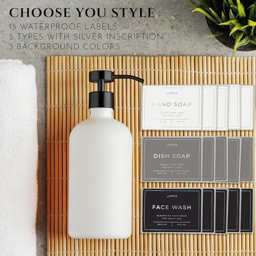 Glass Soap Dispenser Set of 2 (White/Black)