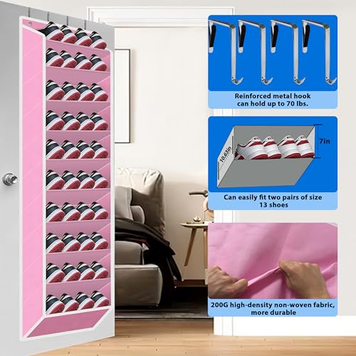 10 Tiers Shoe Organizer for Closet (Pink)