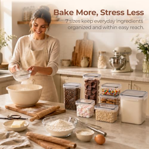 Airtight Food Storage Containers with Lids 7size 11Pack (7 Size-Rectangle)
