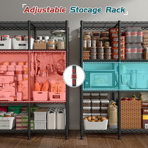 78.4''W Storage Shelves (Black-78.4" W x 11.8''D x 59''H)