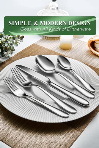 40 Piece Silverware Set for 8 (Silver)