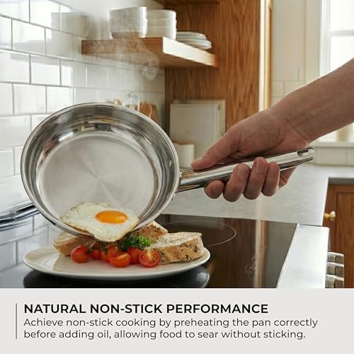 8 Inch Stainless Steel Frying Pan (18/10 Stainless Steel)