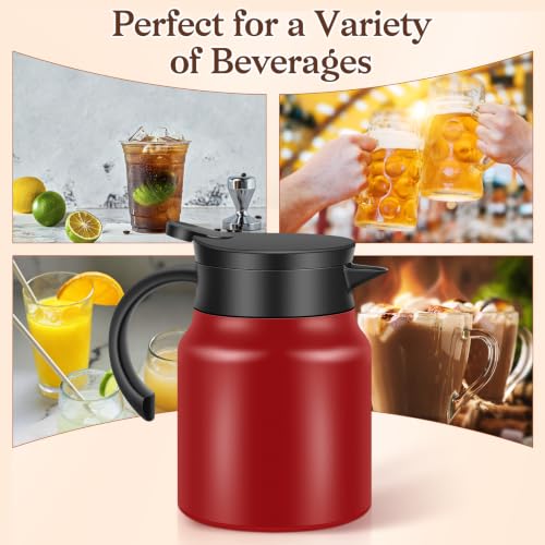 2 PCS 30 OZ Thermal Coffee Carafe (Red / 30 oz)