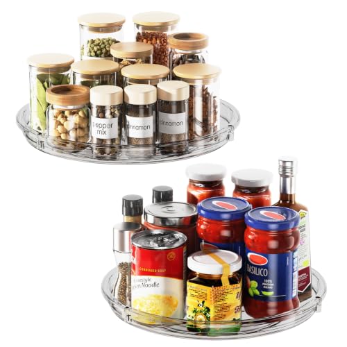 2 Pack Lazy Susan Organizer 9 inch Lazy Susan Turntable for Cabinet (Gray / 9 inch 2 pack)