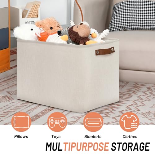 Large Storage Baskets (Beige / XL-16"x 12"x12")