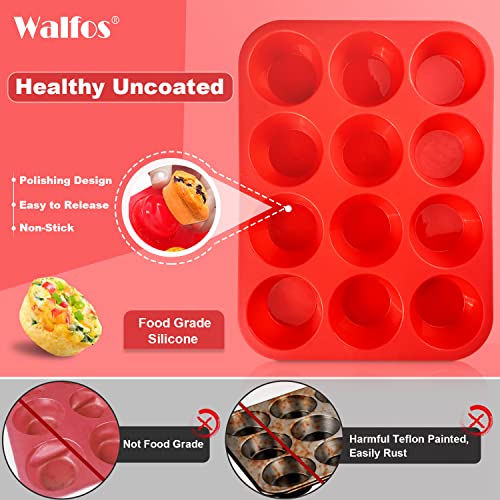Silicone Muffin Pan Set (2 Pcs: 12 Cups, Regular + 24 Cups, Mini)
