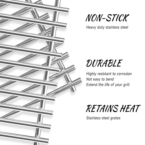 17" x 28.5'' Stainless Steel Grill Grates for Charbroil (17''D x 28.5''W)