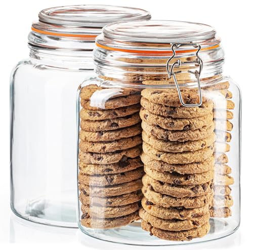 Half Gallon Glass Large Mason Jars with Airtight Lid (1/2 Gallon)