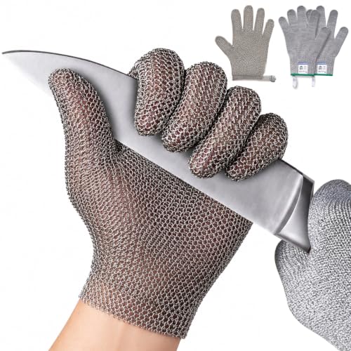 Steel. Fine. No Cuts. Food Grade Cut Resistant Glove (Medium)