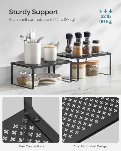 Set of 4 Metal Spice Racks (Ink Black / 4 Tiers (9"D x 12.6"W))