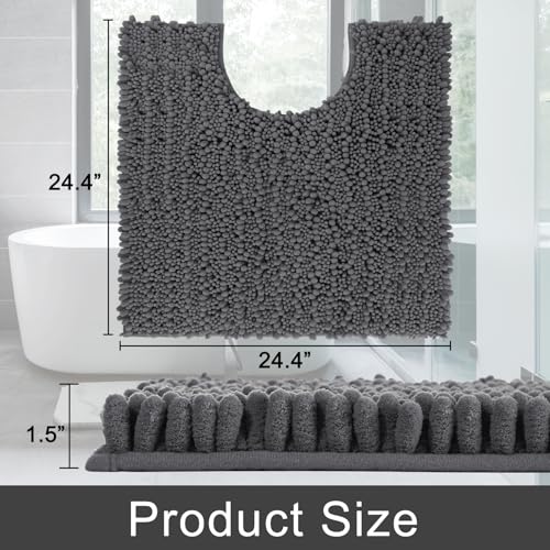 Toilet Rug U Shaped Washable 24x24 Inch