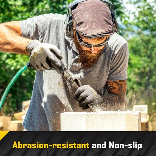 A9 120 Pairs PU Cut Resistant Work Gloves with Grip (Small (Pack of 120))