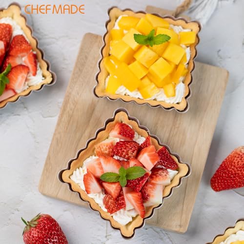 Mini Square Tart Pan Set (4" Square 4Pcs)