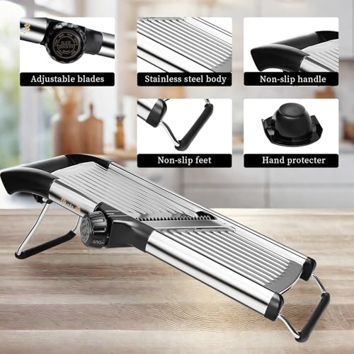 5‑in‑1 Adjustable Mandoline Slicer (Silver)