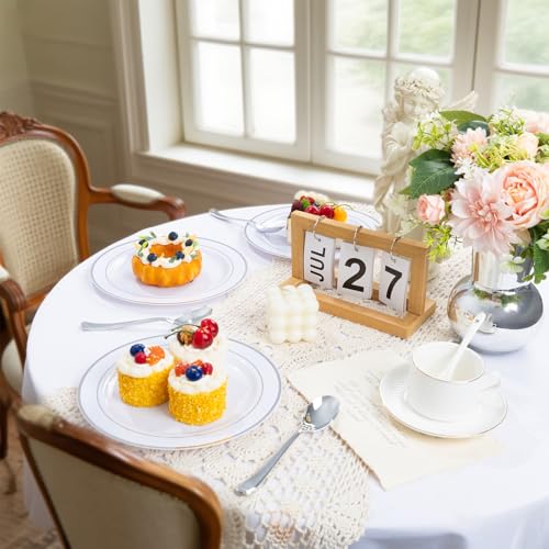 100PCS Silver Plastic Plates (Silver / 100 PCS)