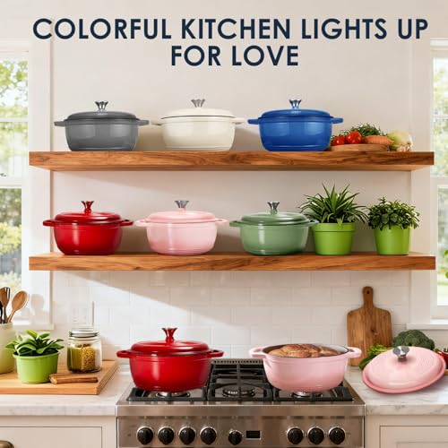 Cast Iron Dutch Oven Pot With Lid (Blue)