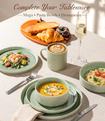 7.5 Inch Pasta Bowls Set of 6 (Set of 6 / Light Green)