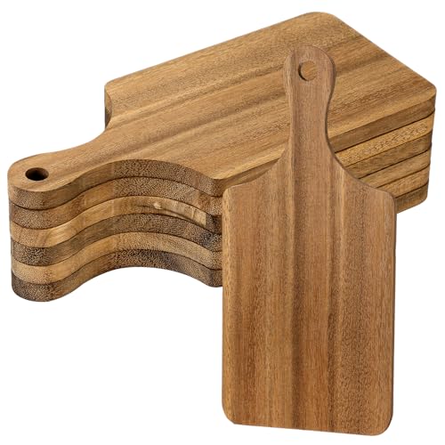 6 Pcs Thick Wood Cutting Boards Bulk for Chopping Serving (11 x 5 inches)