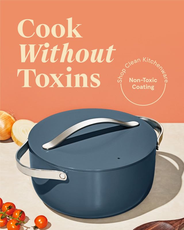 Non Stick Ceramic Dutch Oven Pot with Lid (Navy)