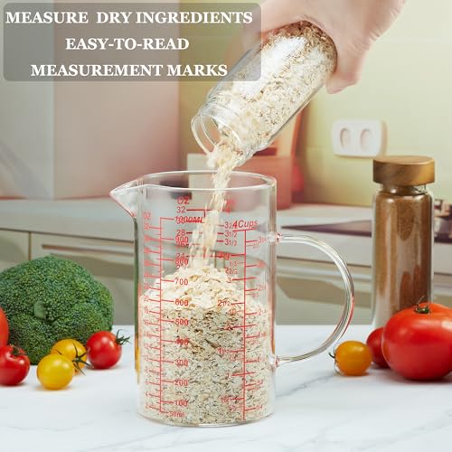 Ackers Mirror Graduated Glass Measuring Cup (32OZ Mirror Graduated)