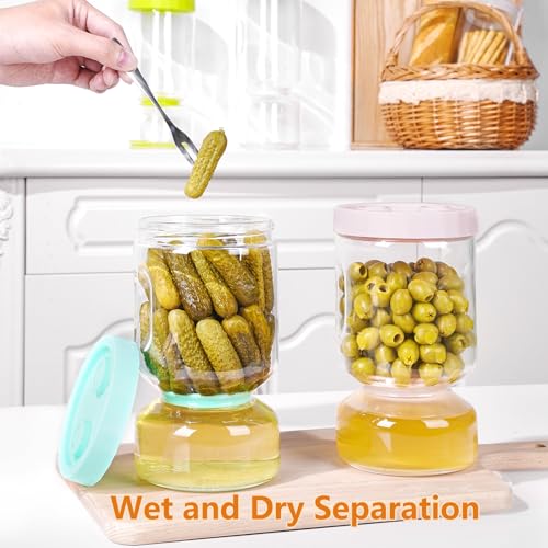 Pickle Jar with Strainer Flip (05-Purple&Blue / 51oz 2pcs)