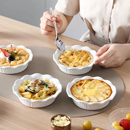 Ceramic Mini Pie Pans Set of 6 (5.5 Inches / White)