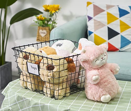 4 Pack【Large】 Wire Handmade Storage Basket for Organizing Household Goods (Medium Black)