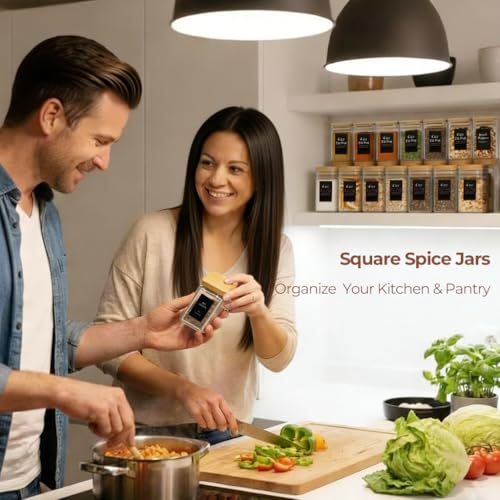 Spice Jars with Spoons 8 oz 12 Pack (12 Count)