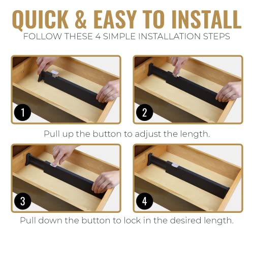 Deep Drawer Dividers 6 Pack (5" Tall, 13"-22" Long)