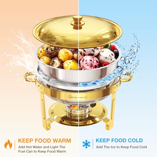 Round Chafing Dishes for Buffet (Gold)
