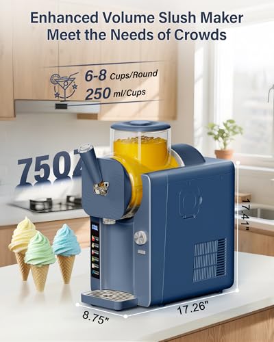 Slush Machine & Ice Cream Maker Machine 2 (75OZ 2-IN-1 - Blue)