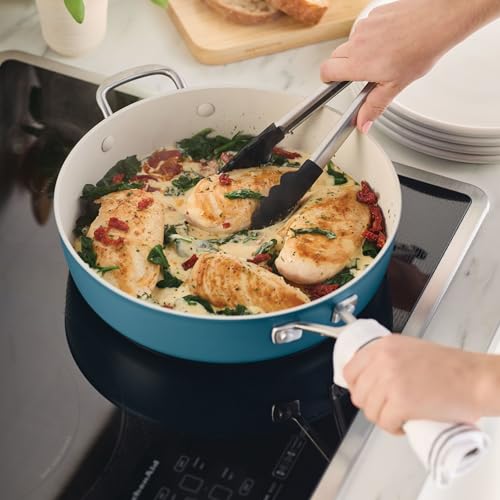 Hard Anodized Ceramic Induction Nonstick Cookware Saute Pan (5-Quart)