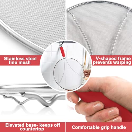 Splatter Screen for Frying Pan & Food Strainer