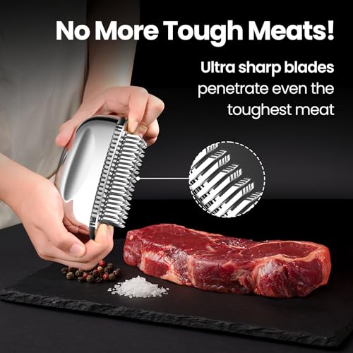 Meat Tenderizer Tool with 60 Stainless Steel Sharp Needles (Meat Tenderizer Tool)