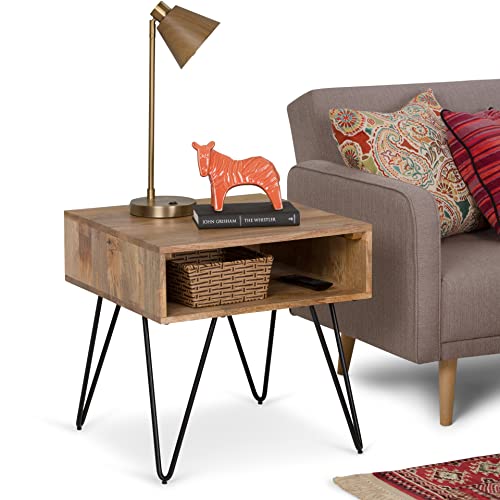 Hunter 22" Wide Solid Wood Square End Table in Natural (End Table / 22 inch / Refined Natural)