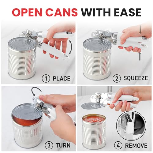 Heavy Duty Stainless Steel Can Opener Manual with Large Bottle Opener