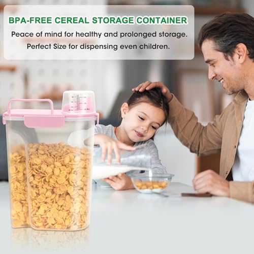 2 Pack Airtight Rice Container 5 Lbs +10 Lbs (Pink 3+6Qt)