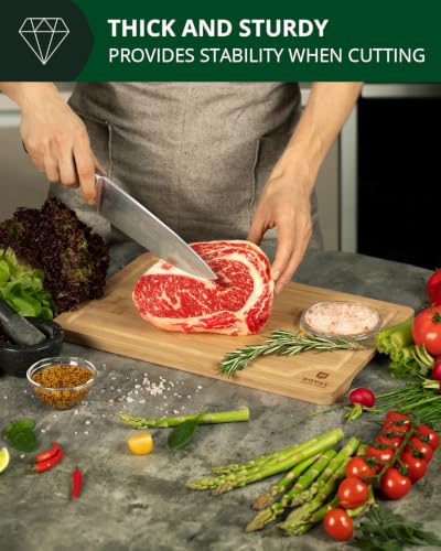 Wooden Cutting Boards for Kitchen Meal Prep & Serving (2-Piece / Natural)
