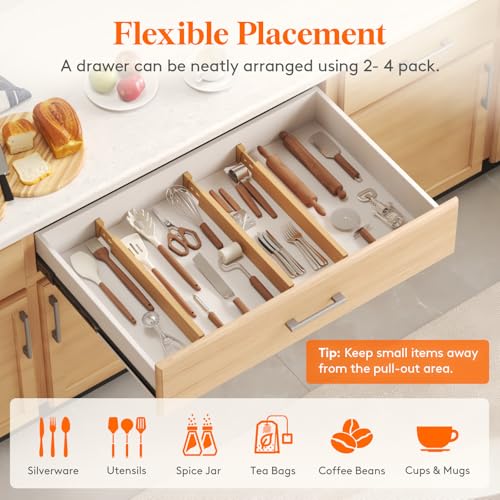2.4" Kitchen Drawer Dividers (2.4"H, 17.5-22"L)
