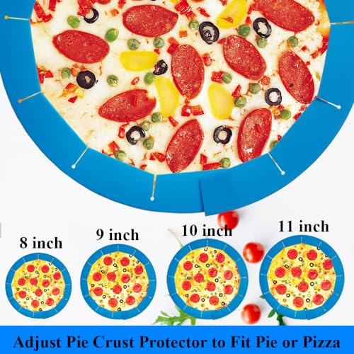 Adjustable Pie Crust Shields Baking Protectors (Blue-1pcs)